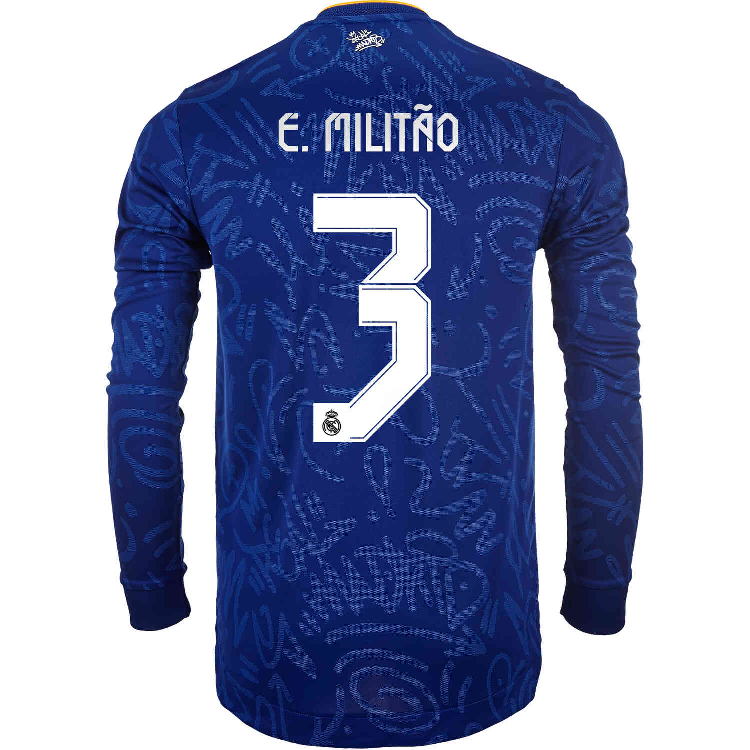 2021/22 adidas Eder Militao Real Madrid L/S Away Authentic Jersey ...