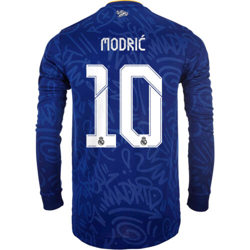 2021/22 adidas Luka Modric Real Madrid L/S Away Authentic Jersey
