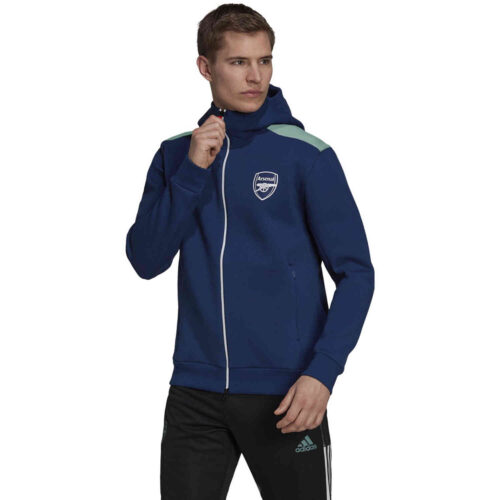 adidas Arsenal ZNE Hooded Jacket – Mystery Blue/Scarlet