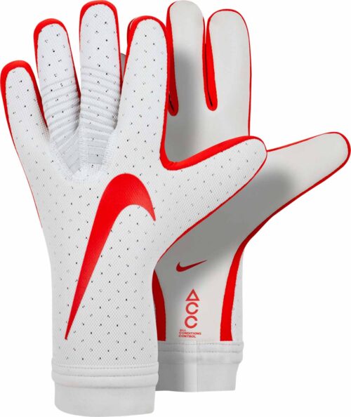 Nike Mercurial Touch Elite Goalkeeper Gloves – Pure Platinum/Light Crimson