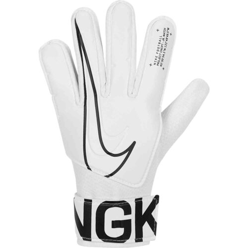 Kids Nike Match Goalkeeper Gloves – White/Black