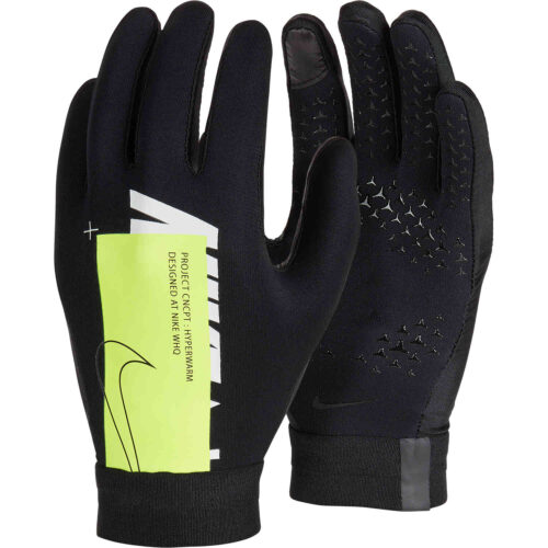 Kids Nike Air Academy Hyperwarm Fieldplayer Gloves – Black/Volt