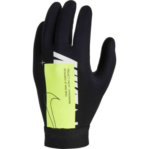 Kids Nike Air Academy Hyperwarm Fieldplayer Gloves – Black/Volt