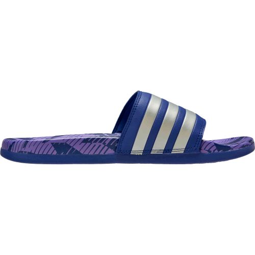 adidas Argentina Adilette Comfort Slides – Legacy Indigo & Silver Metallic