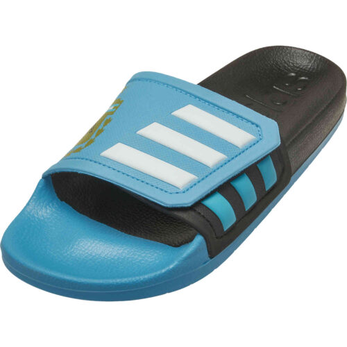 adidas Argentina Adilette TND Slides – Black & White with Light Blue