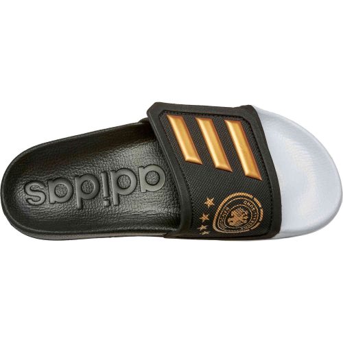 adidas Germany Adilette TND Slides – Black & Tactile Gold Metallic with White