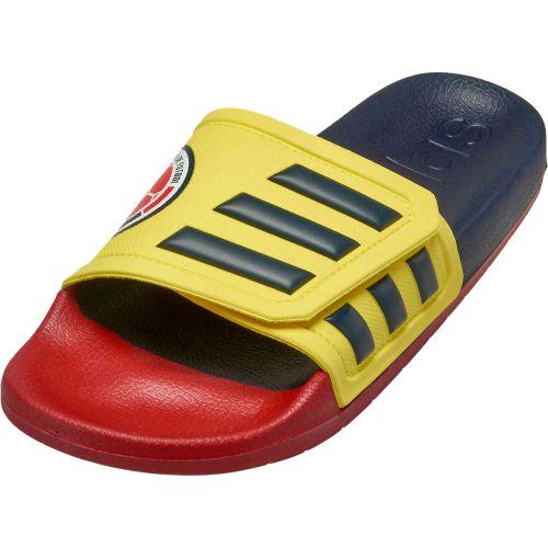 adidas Colombia Adilette TND Slides – Bright Yellow & Navy with Power Red
