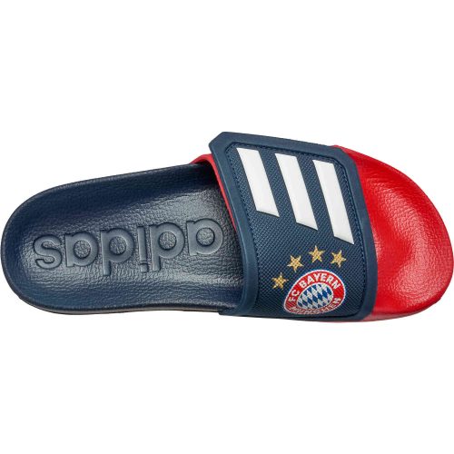 adidas Bayern Munich Adilette Slides – Navy & White with Scarlet