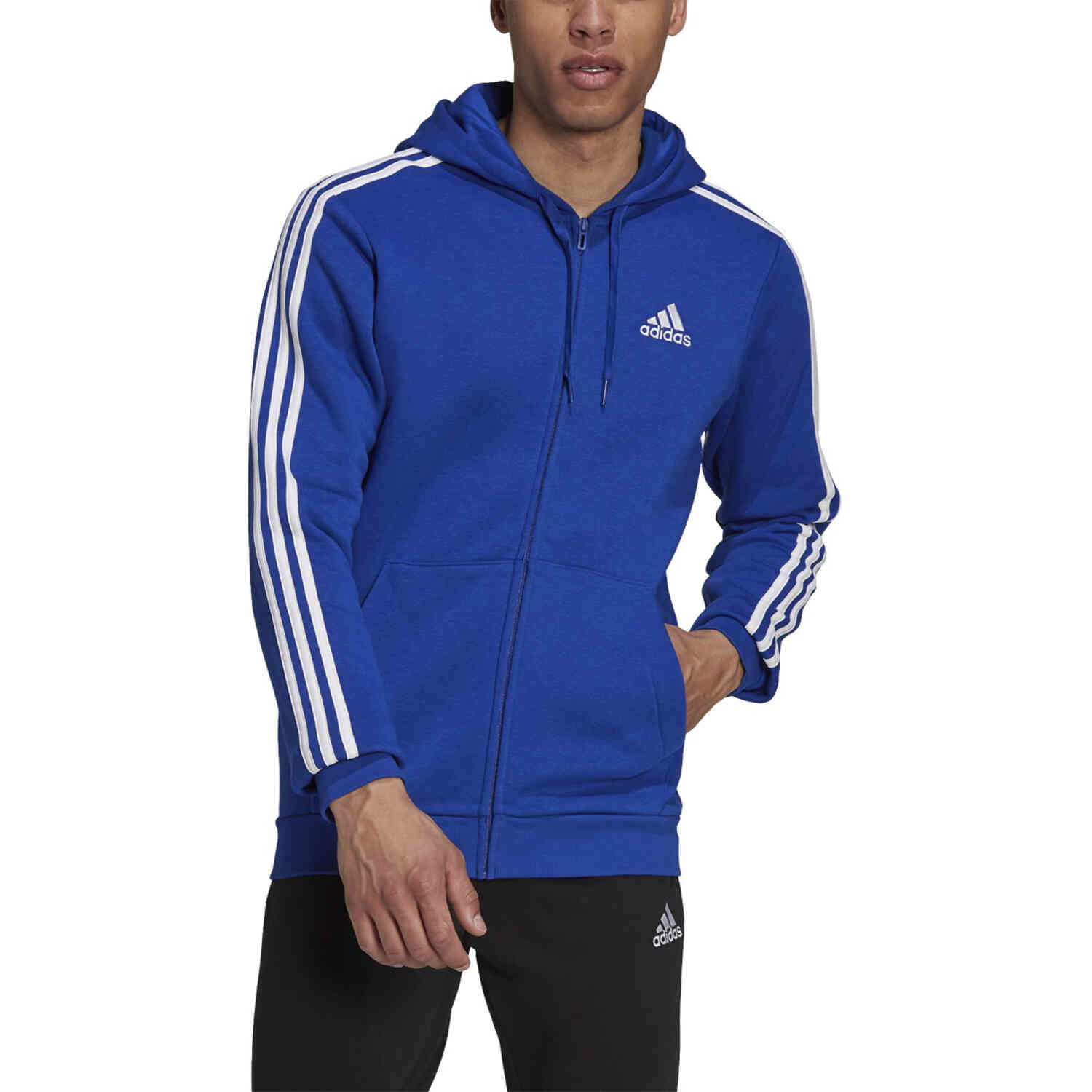 adidas Essentials Fleece Full-zip Hoodie - Team Royal - SoccerPro