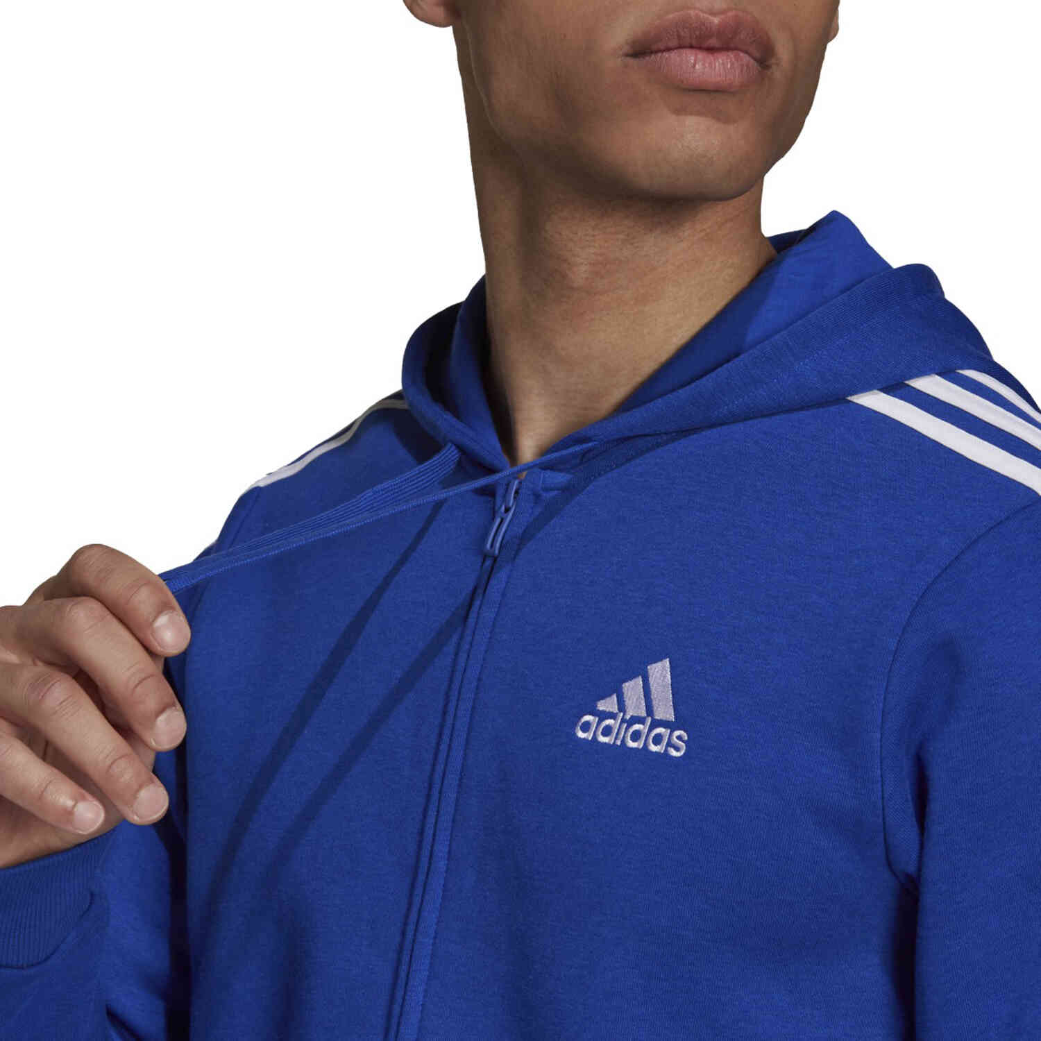 adidas Essentials Fleece Full-zip Hoodie - Team Royal Blue/White ...