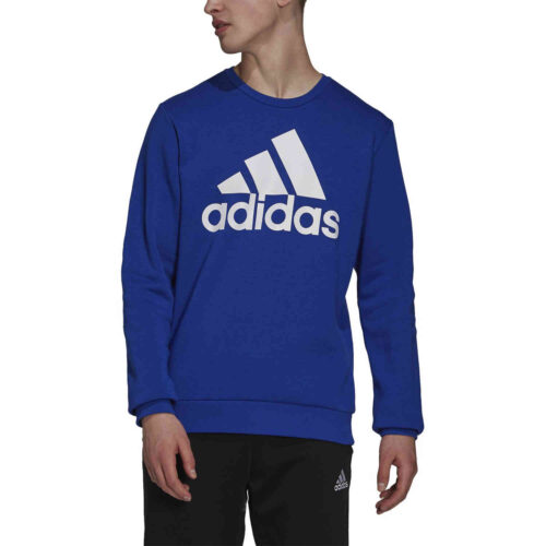 adidas Fleece Logo Sweatshirt – Bold Blue/White