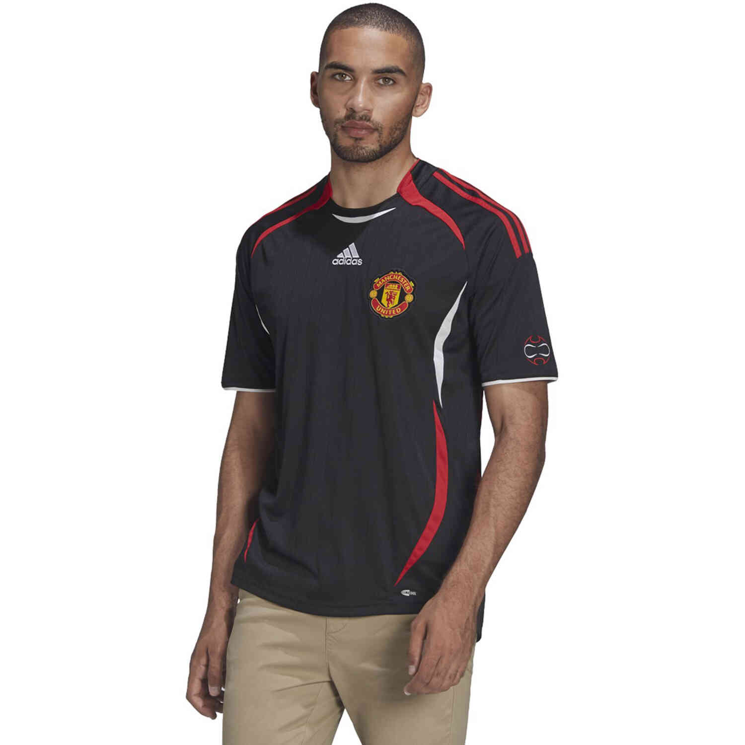 adidas Manchester United Teamgeist Training Jersey - Black - SoccerPro