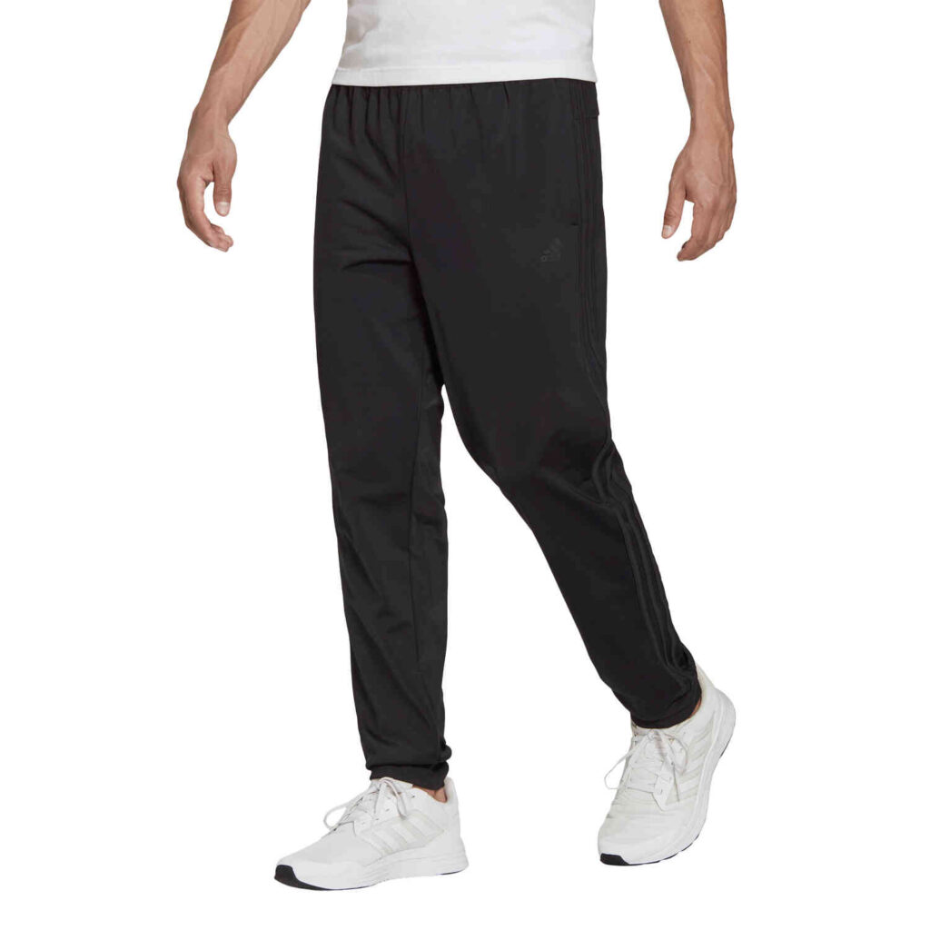 adidas Tapered 3-Stripes Track Pants - Black/Black - SoccerPro