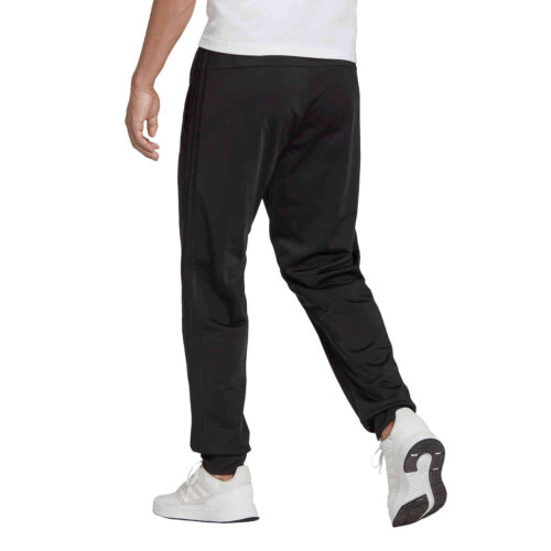 adidas Tapered 3-Stripes Track Pants – Black/Black