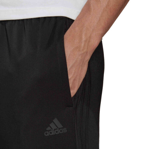 adidas Tapered 3-Stripes Track Pants – Black/Black