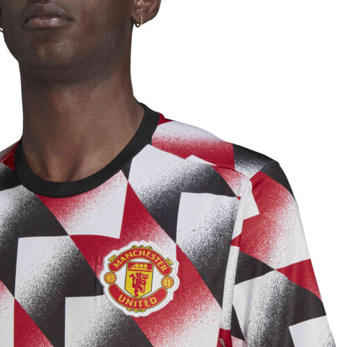 adidas Manchester United Pre-match Top – White/Real Red/Black