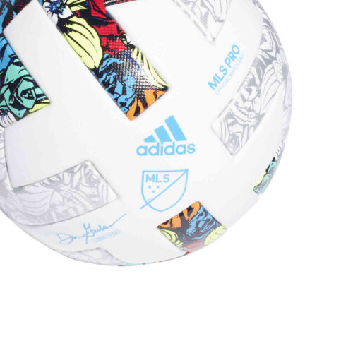 adidas MLS Pro Official Match Soccer Ball – White & Solar Yellow with Power Blue