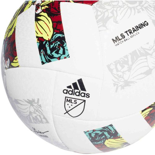 adidas MLS Training Soccer Ball – White & Solar Yellow with Power Blue