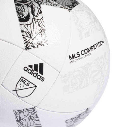 adidas MLS Competition Match Soccer Ball – White & Silver Metallic with Black