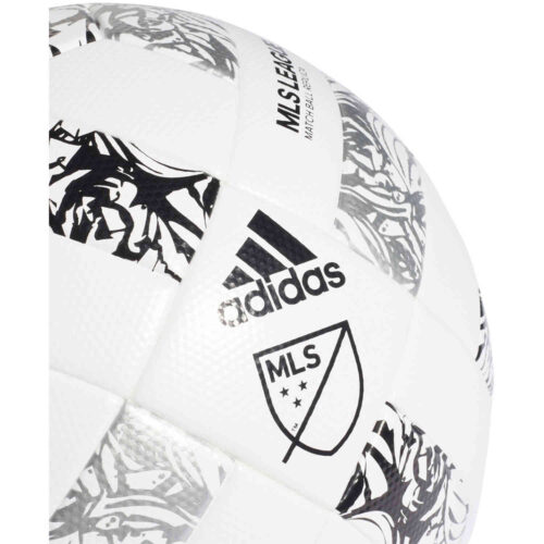 adidas MLS League Soccer Ball – White & Silver Metallic with Black