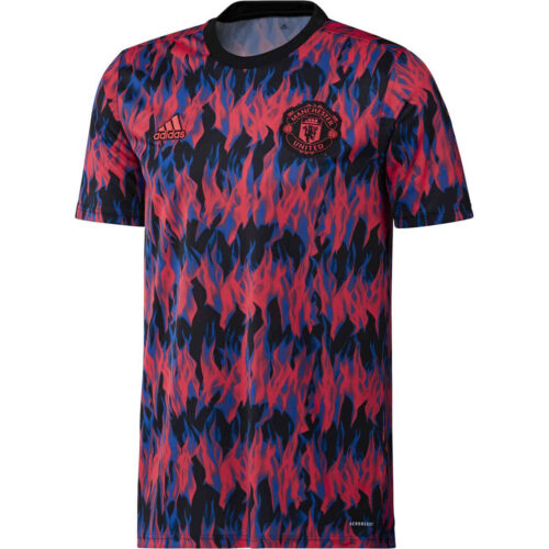 adidas Manchester United Pre-match Top – Black/Shock Red