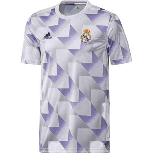 adidas Real Madrid Pre-match Top – White/Dash Grey/Magic Lilac