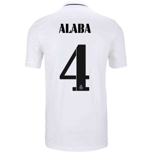2022/23 Kids adidas David Alaba Real Madrid Home Jersey
