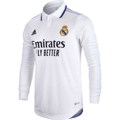 2022/23 adidas Real Madrid L/S Home Authentic Jersey