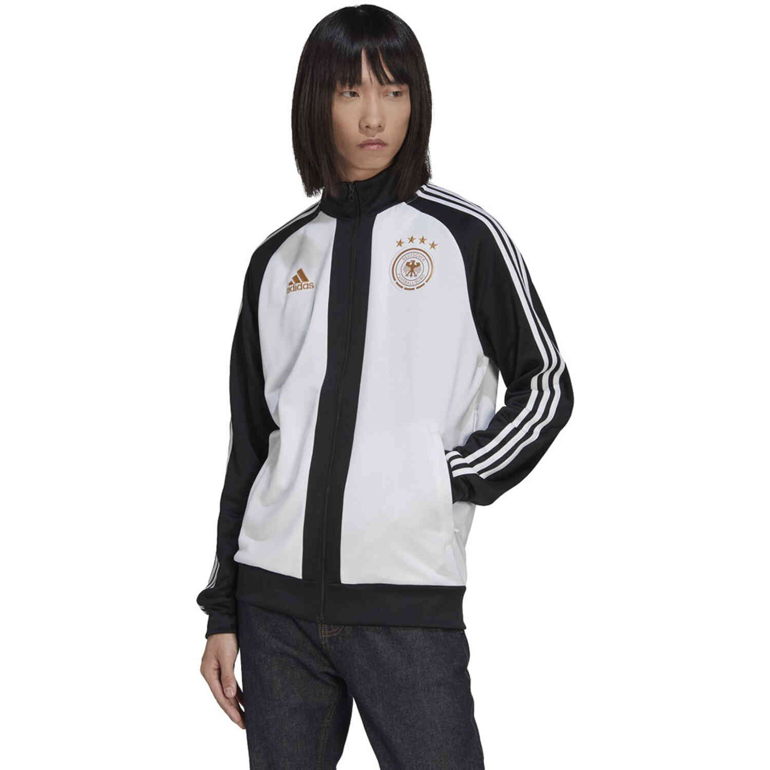 adidas Germany Lifestyle Track Jacket - Black/White - SoccerPro