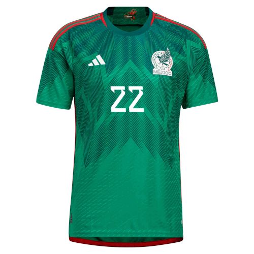 2022 adidas Hirving Lozano Mexico Home Authentic Jersey