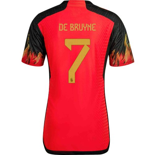 2022 adidas Kevin De Bruyne Belgium Home Authentic Jersey