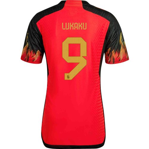 2022 adidas Romelu Lukaku Belgium Home Authentic Jersey