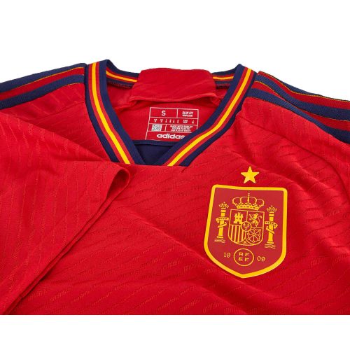2022 adidas Spain Home Authentic Jersey
