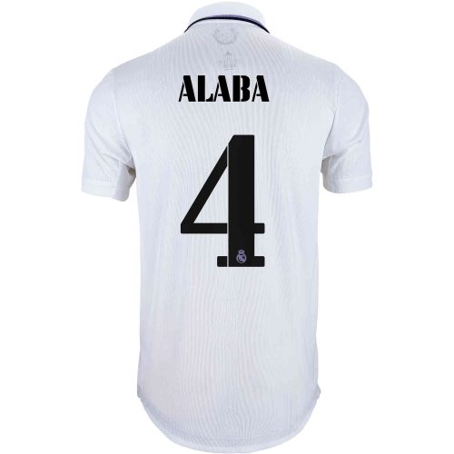 2022/23 adidas David Alaba Real Madrid Home Authentic Jersey
