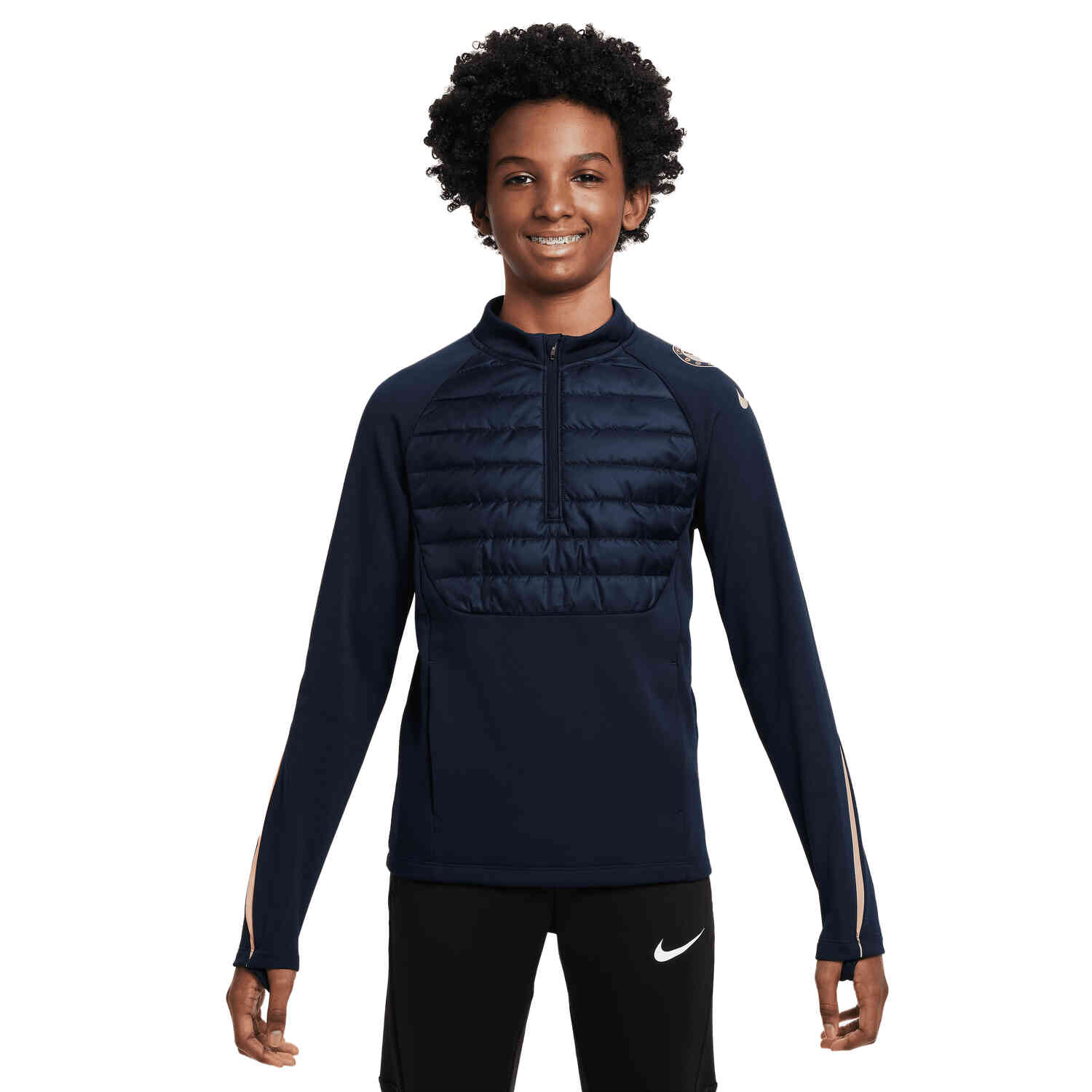 Kids Nike Chelsea Therma Fit Academy Drill Top Obsidian Guava Ice Guave Ice SoccerPro
