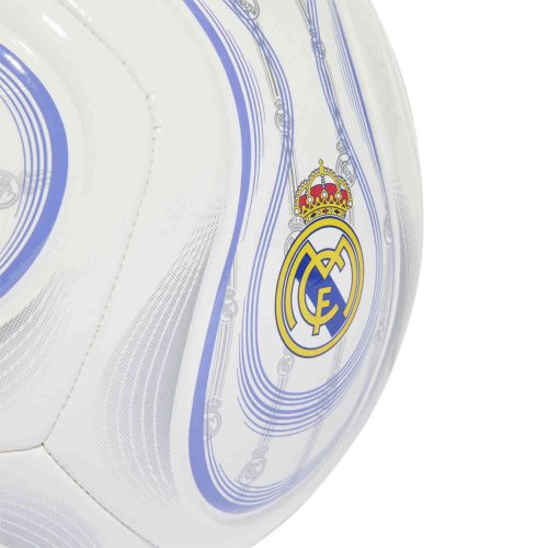 adidas Real Madrid Teamgeist Club Soccer Ball – White & Silver Metallic with Light Purple