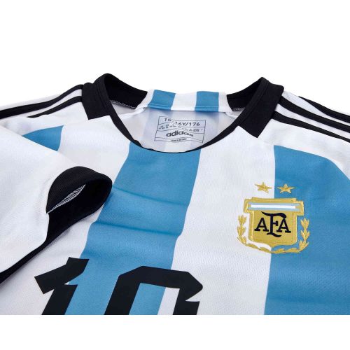 2022 Kids adidas Lionel Messi Argentina Home Jersey