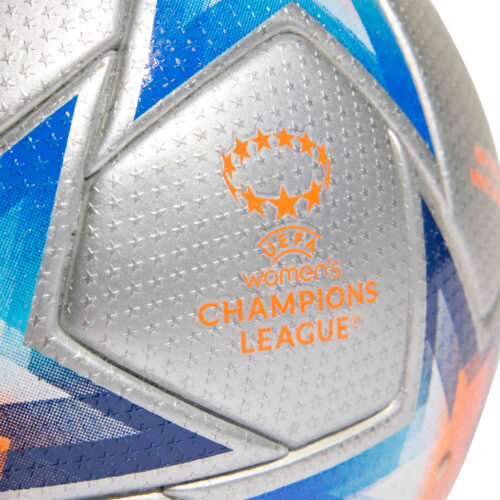 adidas Womens UCL Pro Official Match Soccer Ball – Silver Metallic & Pantone with Solar Orange