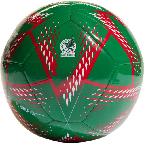 adidas Mexico Rihla Club Soccer Ball – Vivid Green & Scarlet with White