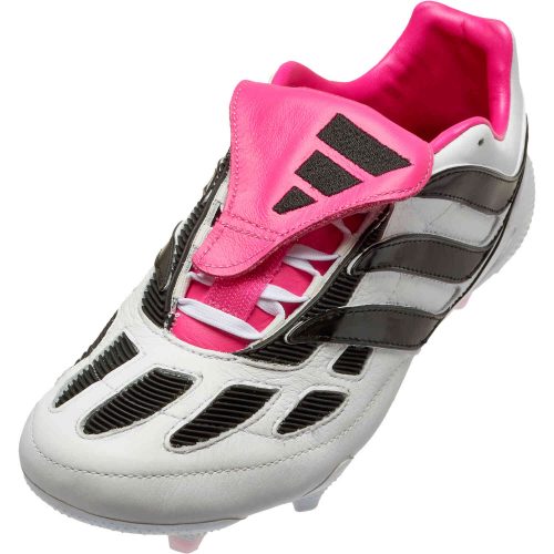 adidas Predator Precision+ FG Firm Ground Soccer Cleats – White & Black with Team Shock Pink 2
