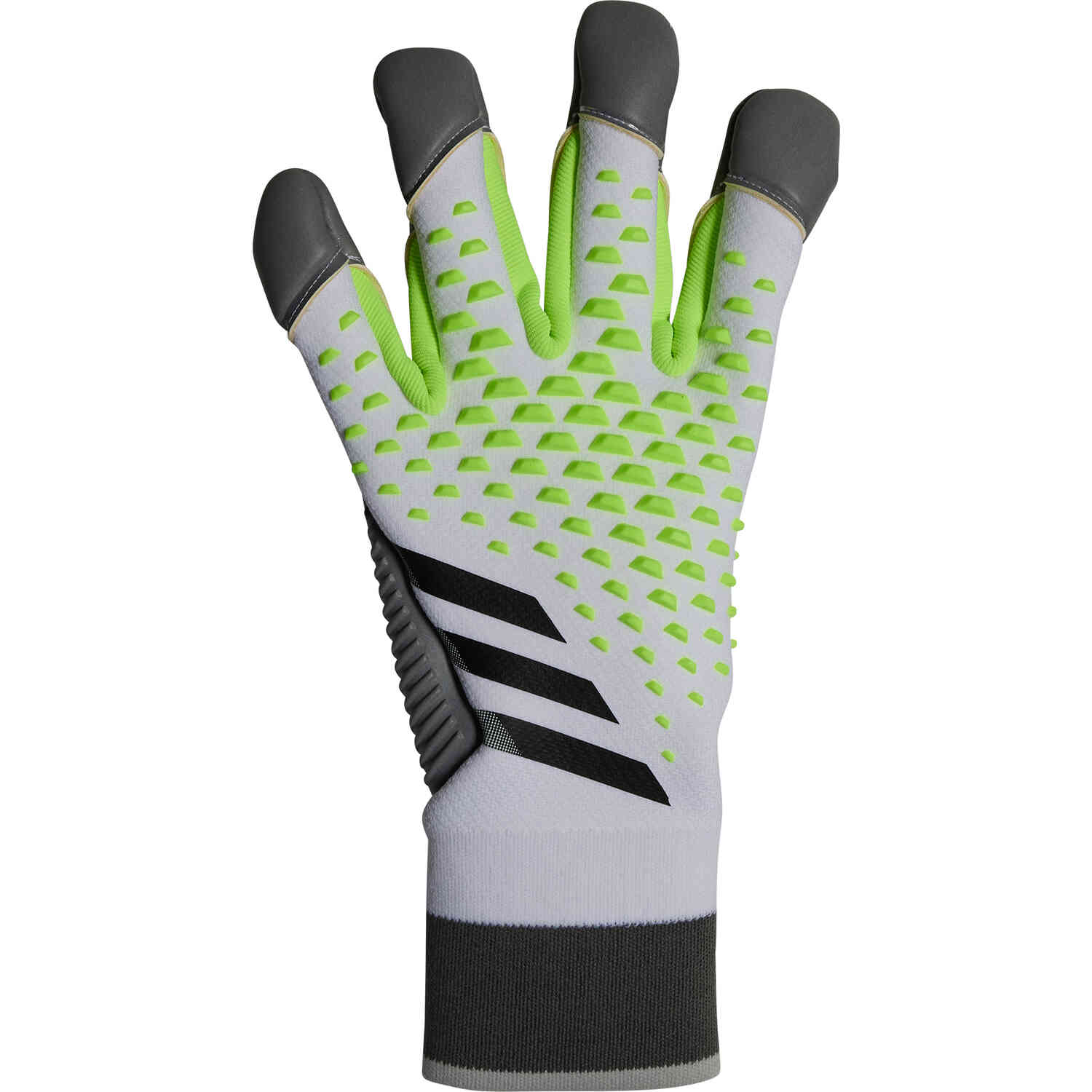 adidas Predator Pro Hybrid Cut Goalkeeper Gloves – White & Lucid Lemon with Black