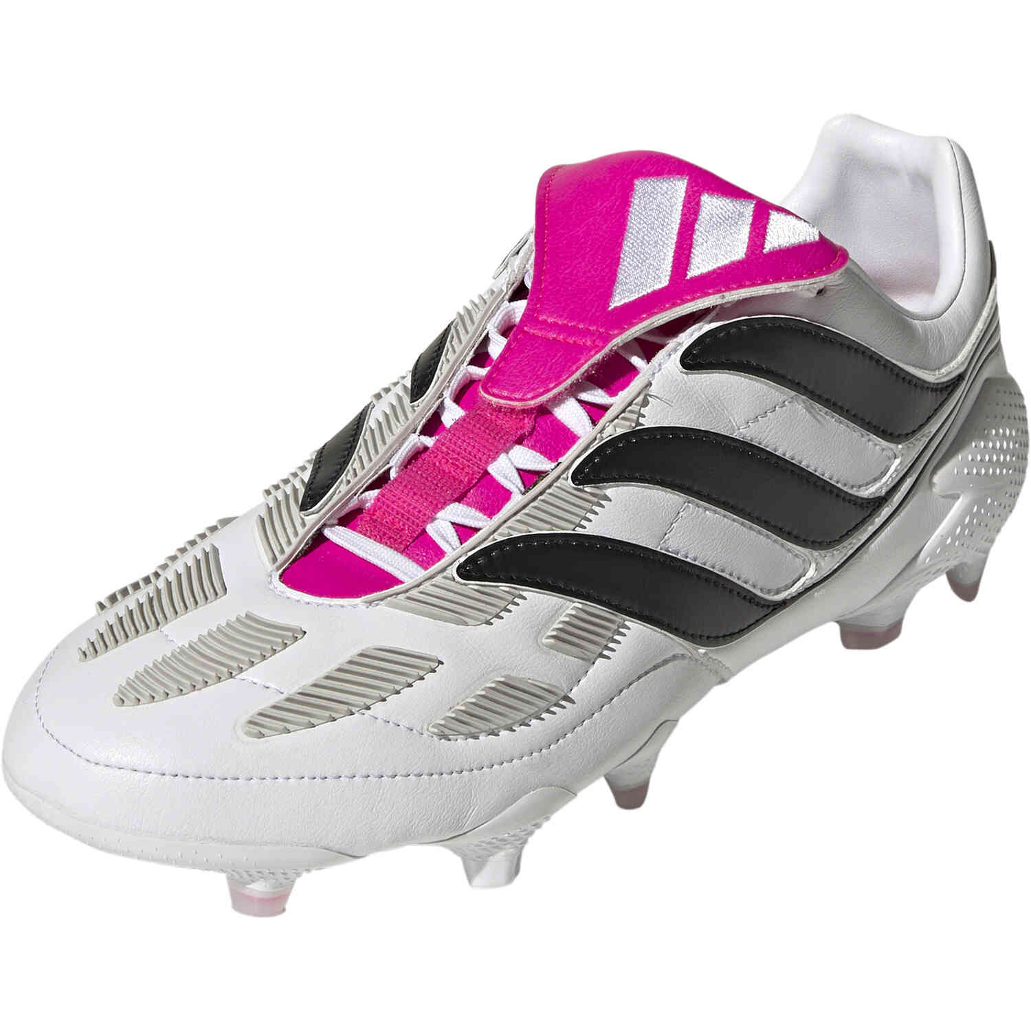 bevel banner markering adidas Predator Precision.1 FG - White & Black with Team Shock Pink 2 -  SoccerPro