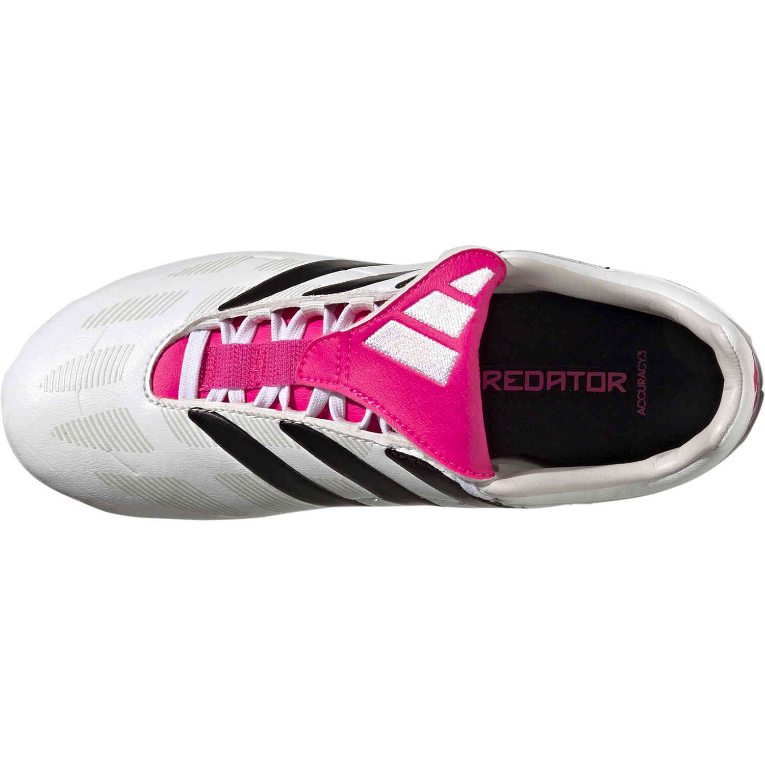 Kids adidas Predator Precision.3 FG – White & Black with Team Shock Pink 2