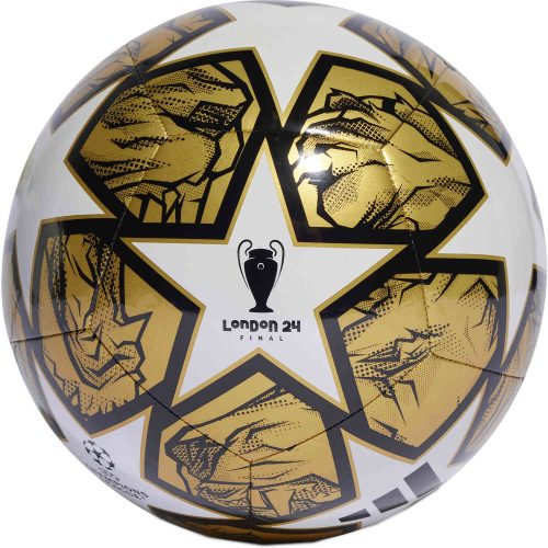 adidas UCL Club Soccer Ball – White & Gold Metallic with Black