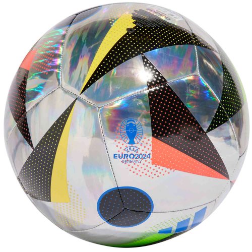 adidas Euro24 Training Ball Soccer Ball – Silver Met. & Black with Glory Blue