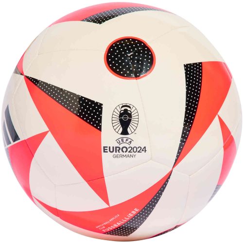 adidas Euro24 Club Ball Club Soccer Ball – White & Solar Red with Black