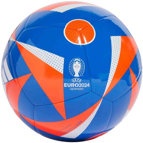 adidas Euro24 Club Ball Club Soccer Ball – Glory Blue & Solar Red with White
