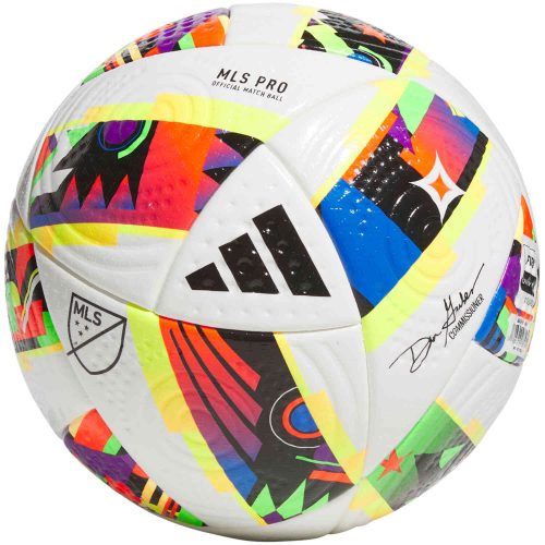 adidas MLS Pro Match Soccer Ball – White & Black with Solar Gold