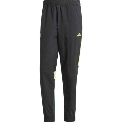 Black and lime green track pants top