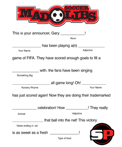 SoccerPro Mad Libs & Coloring Pages - SoccerPro